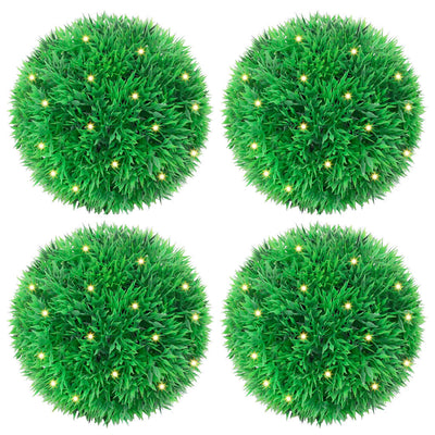 Vidaxx artificial boxwood balls with LED lighting 4 pcs 12 cm green