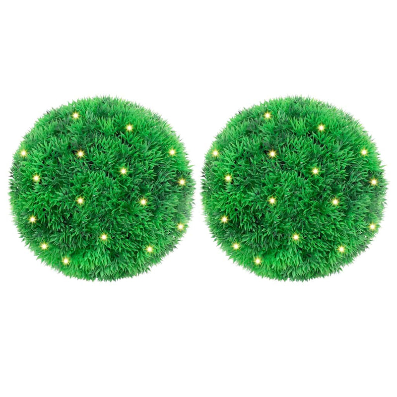 Vidaxx bolas de boj artificiales con iluminación LED 2 piezas 22 cm verde