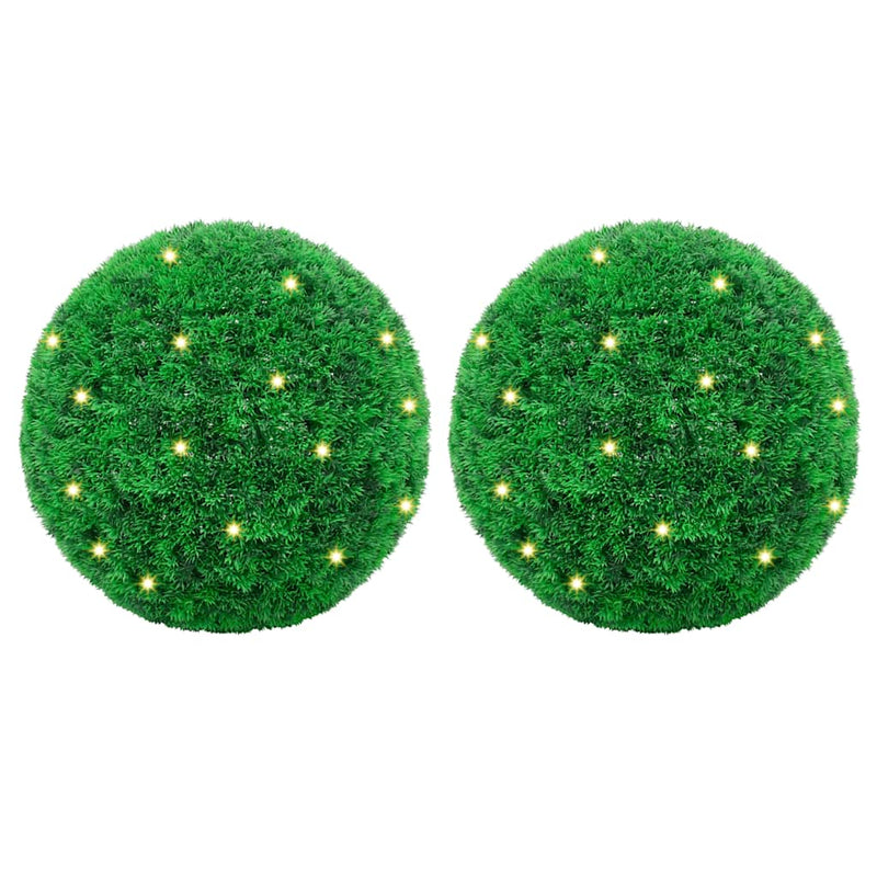 Vidaxx bolas de boj artificiales con iluminación LED 2 piezas 35 cm verde