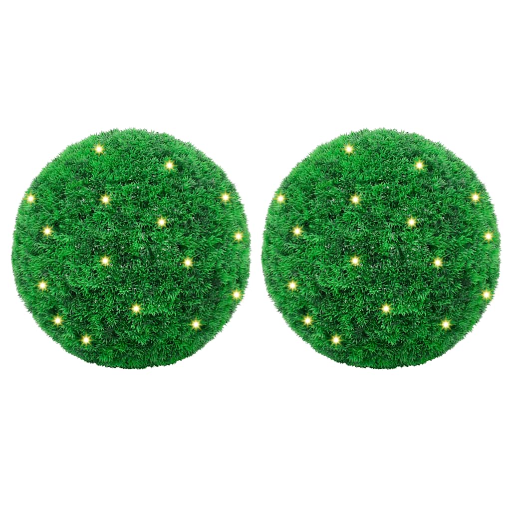Vidaxx bolas de boj artificiales con iluminación LED 2 piezas 52 cm verde