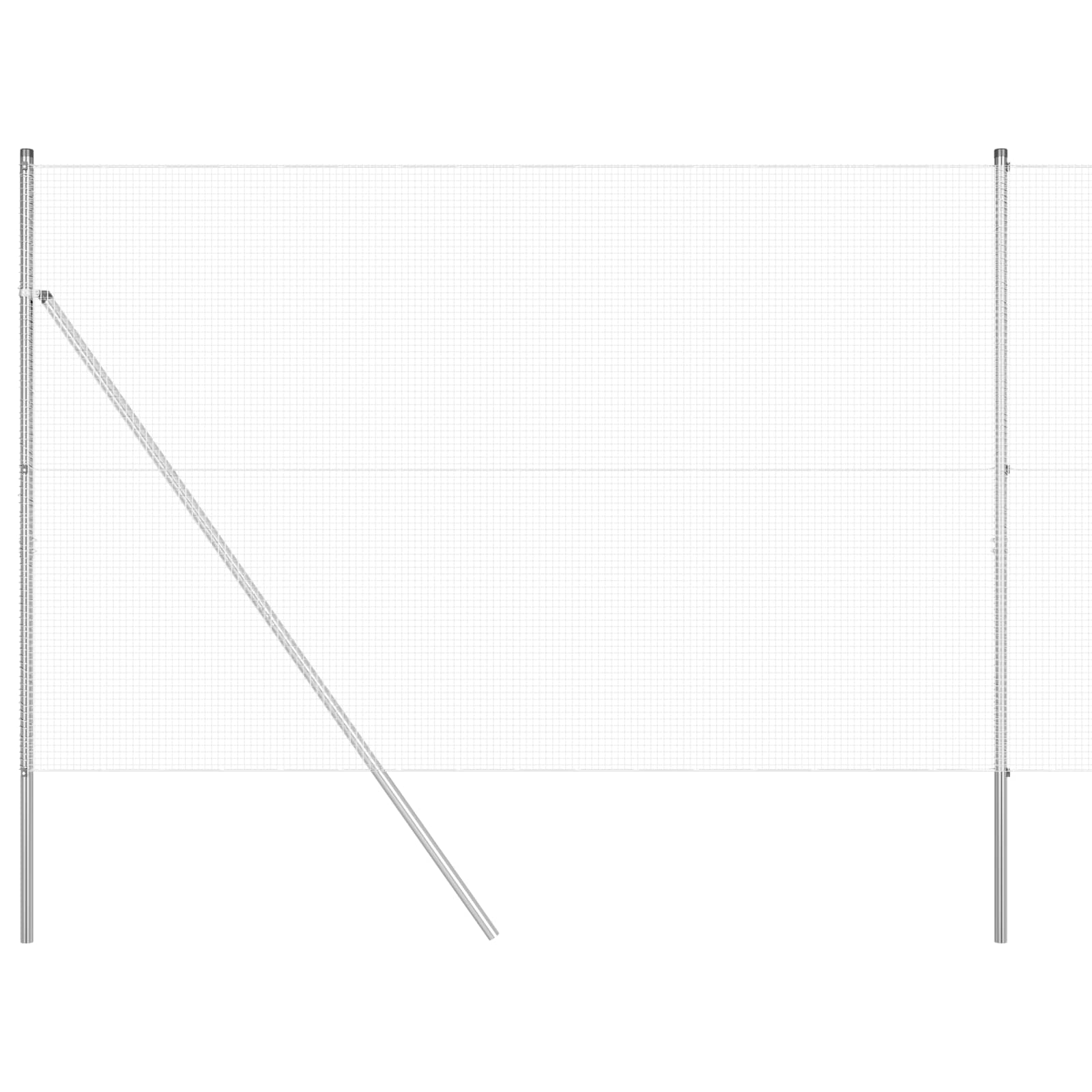Recinto in filo saldato Vidaxl argento 1,6 x 10 m