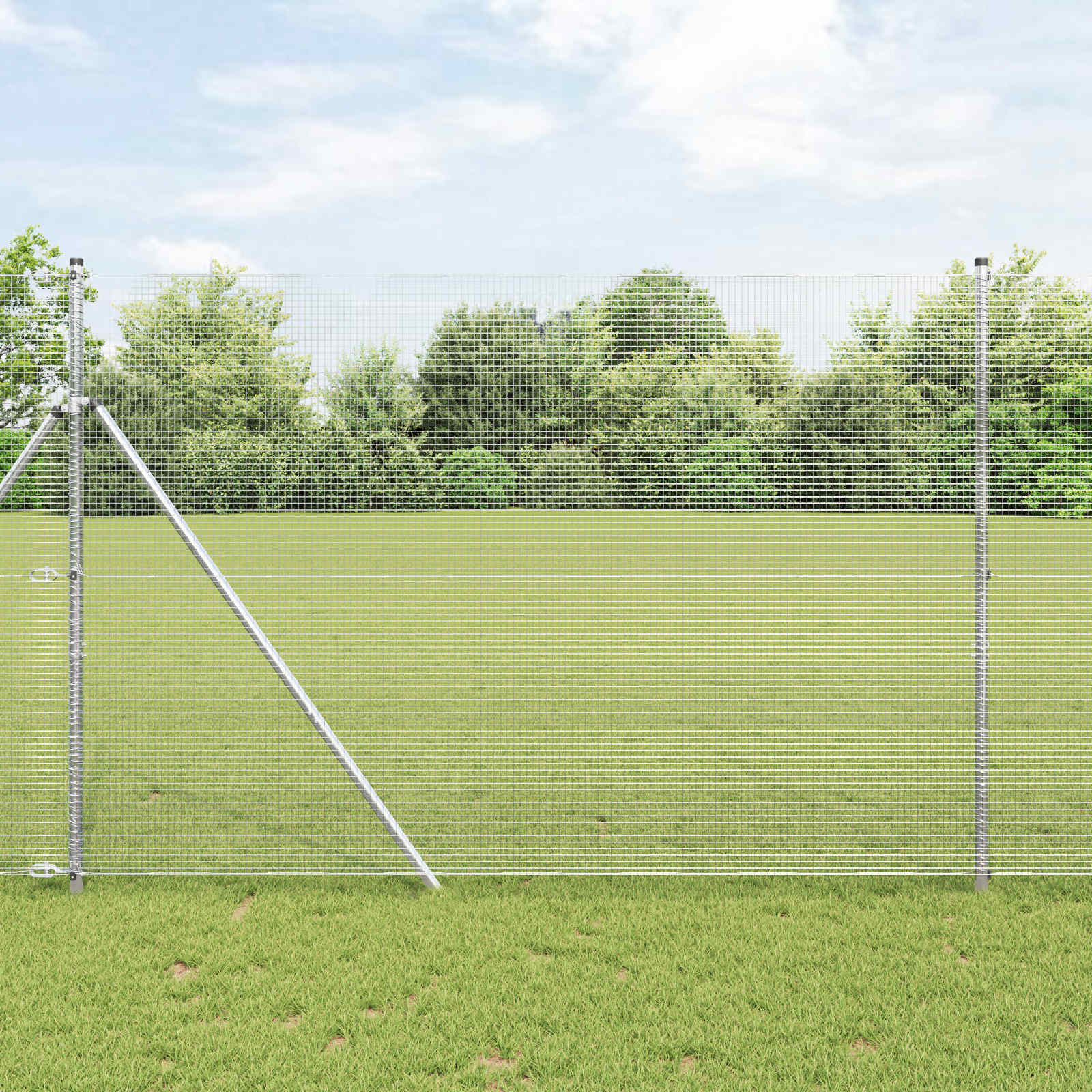 Vidaxl gelaste draadhek zilver 1.5 x 25 m