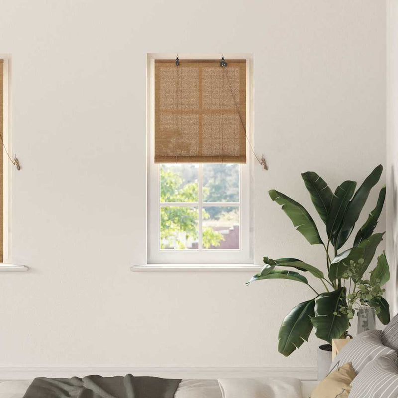 VidaXL estor enrollable con cortinas marrón 60 x 160 cm bambú