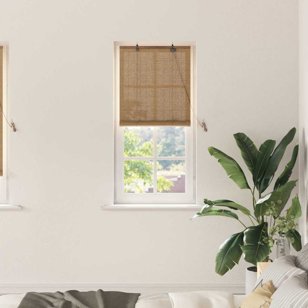 VidaXL estor enrollable con cortinas marrón 60 x 220 cm bambú