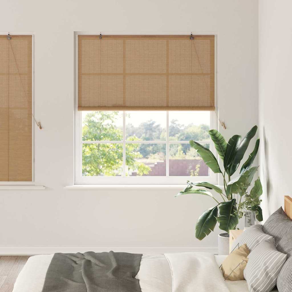 Tenda a rullo Vidaxx con tende in bambù marrone 140 x 160 cm