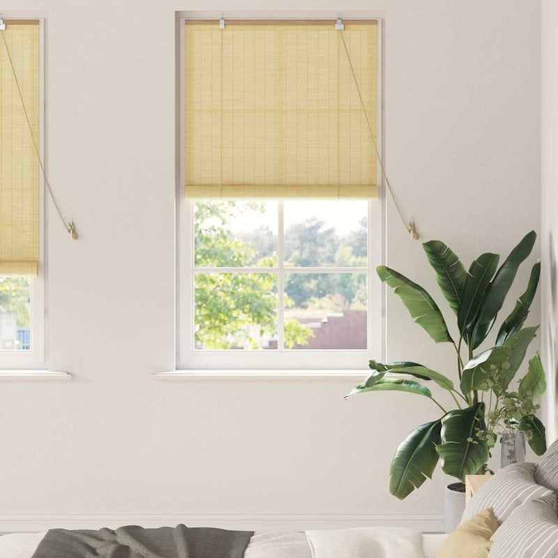 VidaXL estor enrollable con cortinas bambú natural 90 x 220 cm