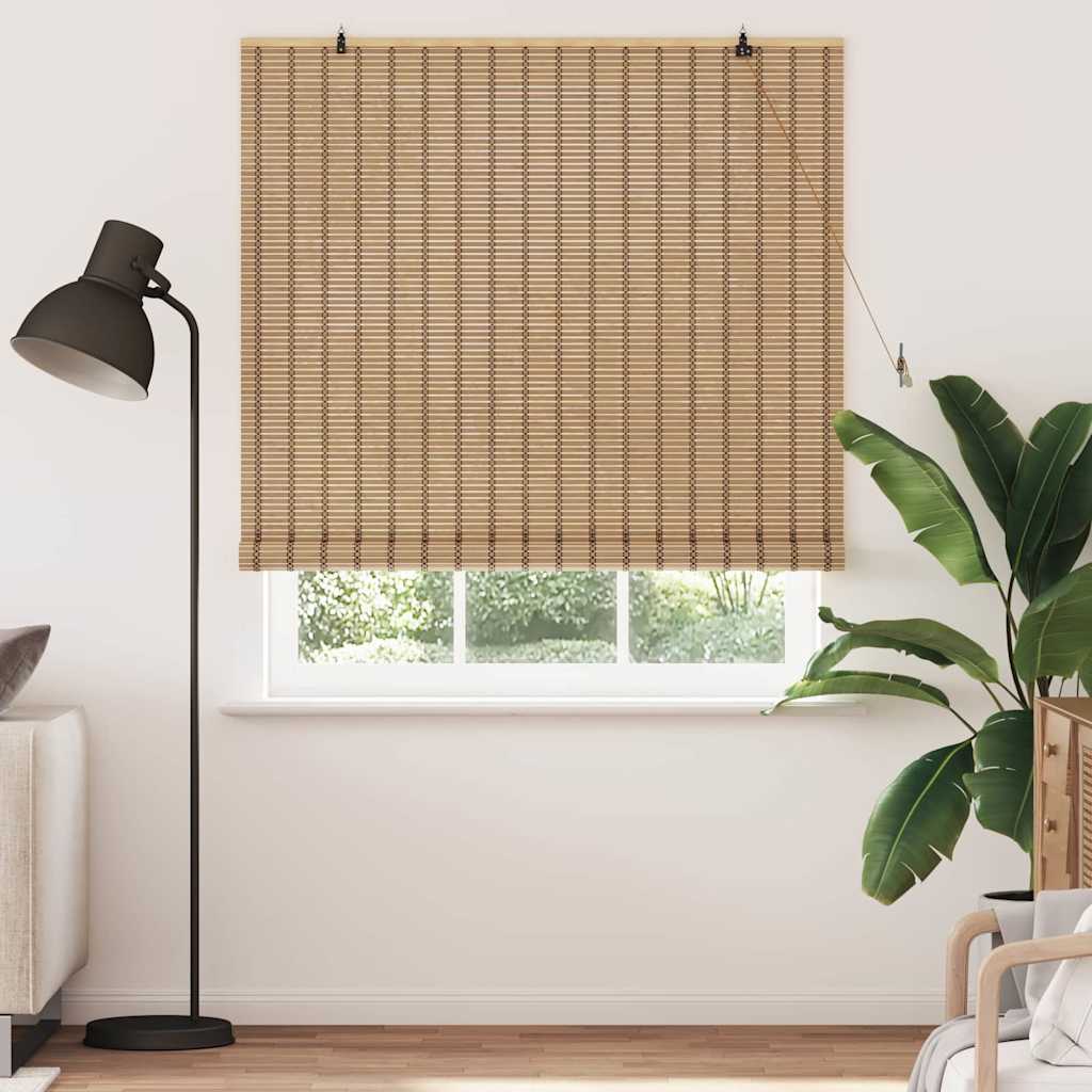 Vidaxxl estor enrollable con cortinas bambú natural 140 x 160 cm