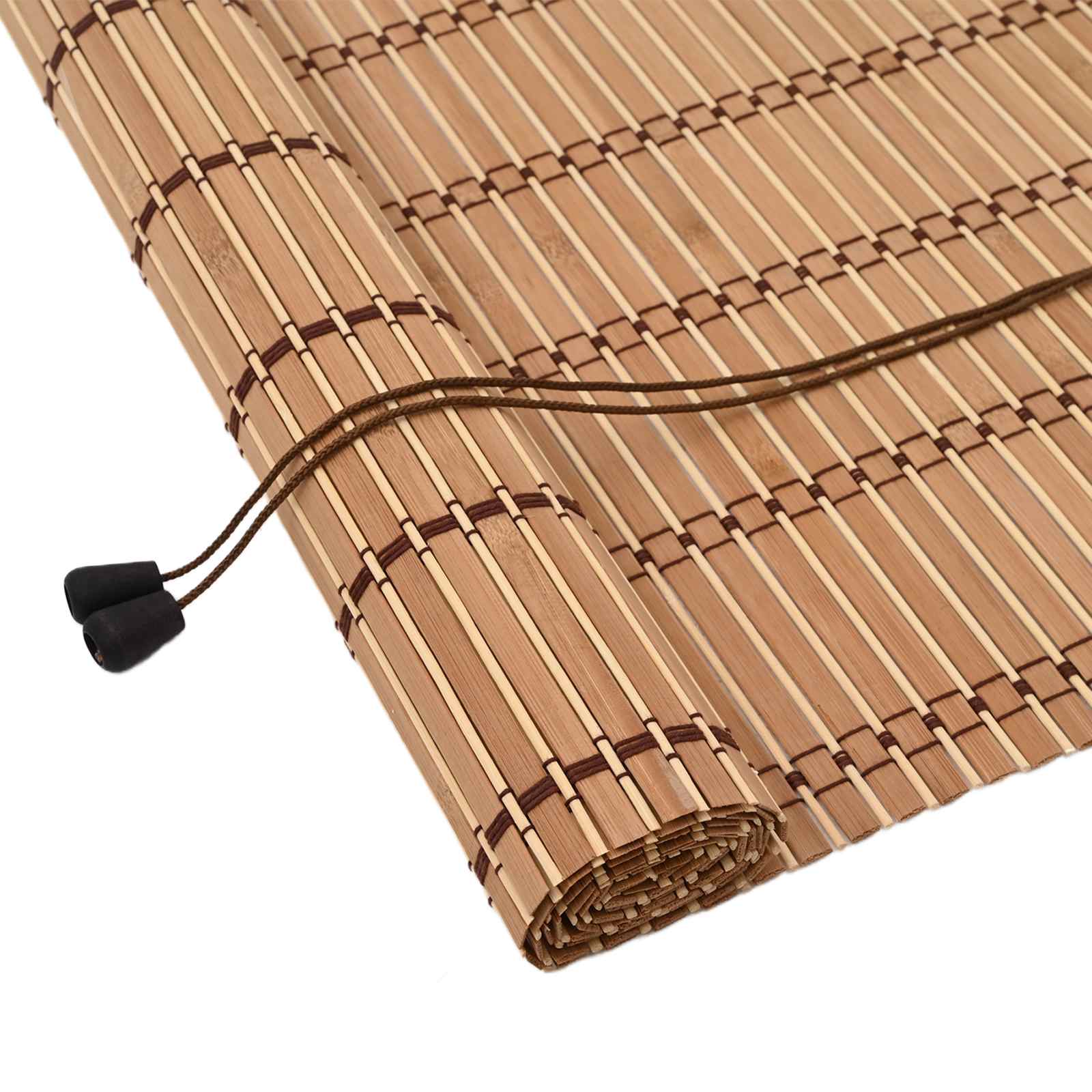 Vidaxxl estor enrollable con cortinas bambú natural 140 x 160 cm