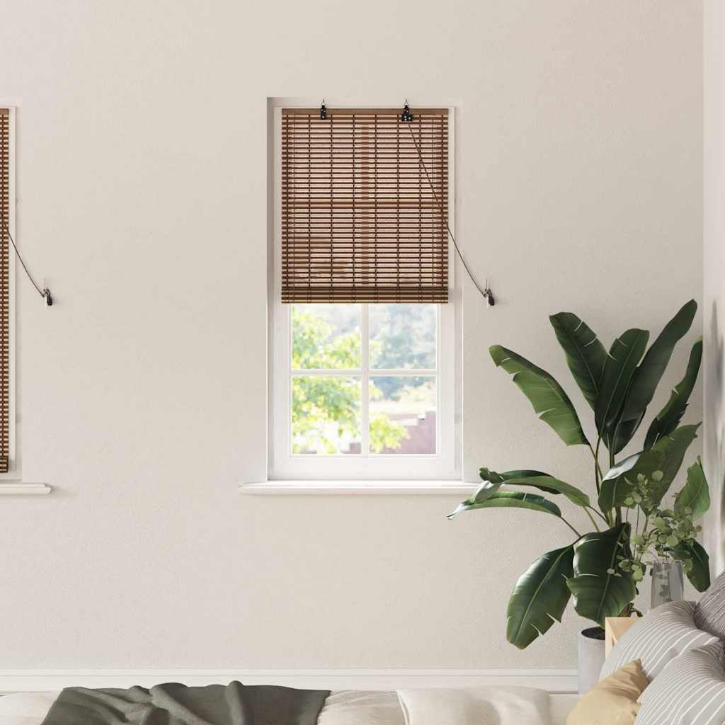 VidaXL estor enrollable con cortinas marrón 60 x 160 cm bambú
