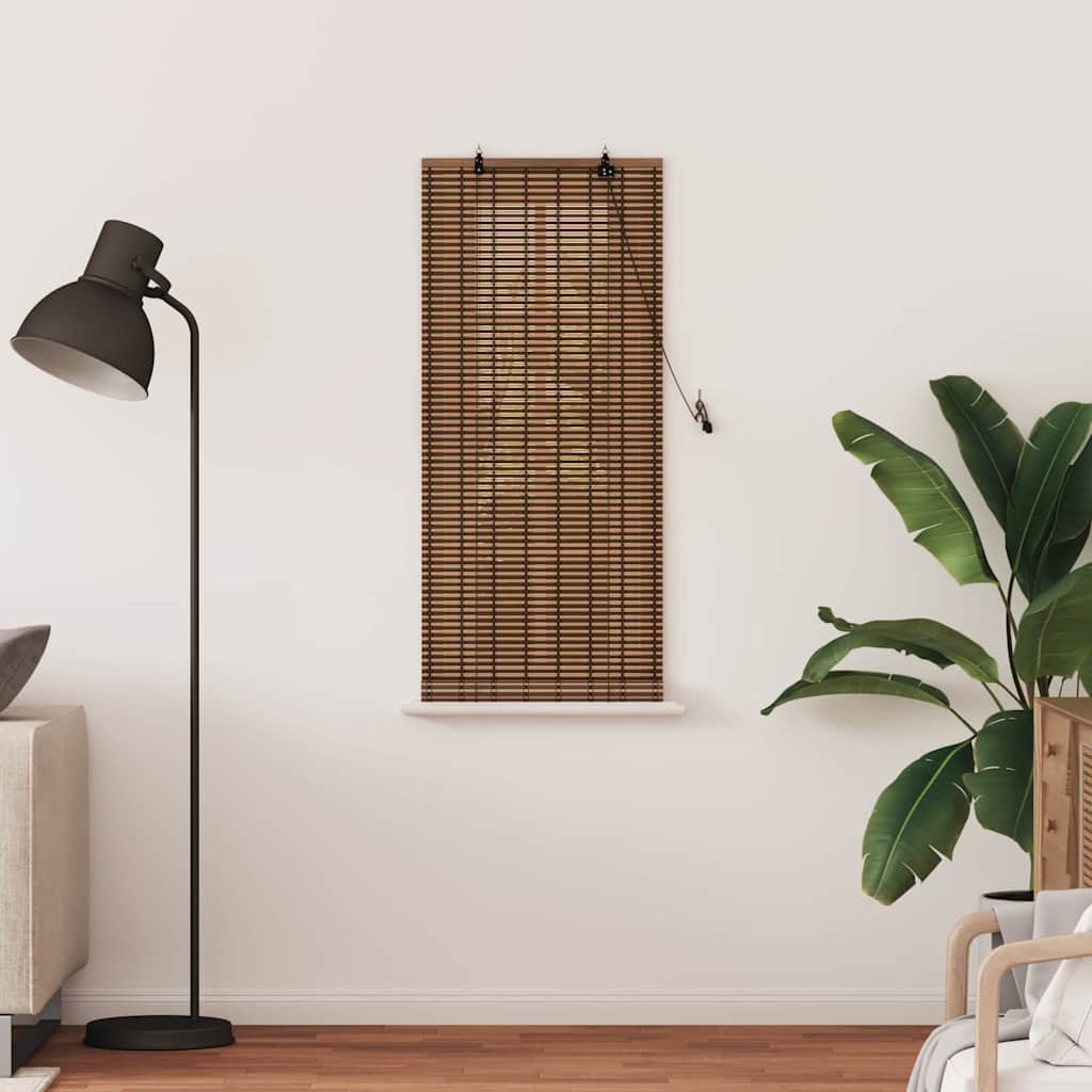 VidaXL estor enrollable con cortinas marrón 60 x 160 cm bambú