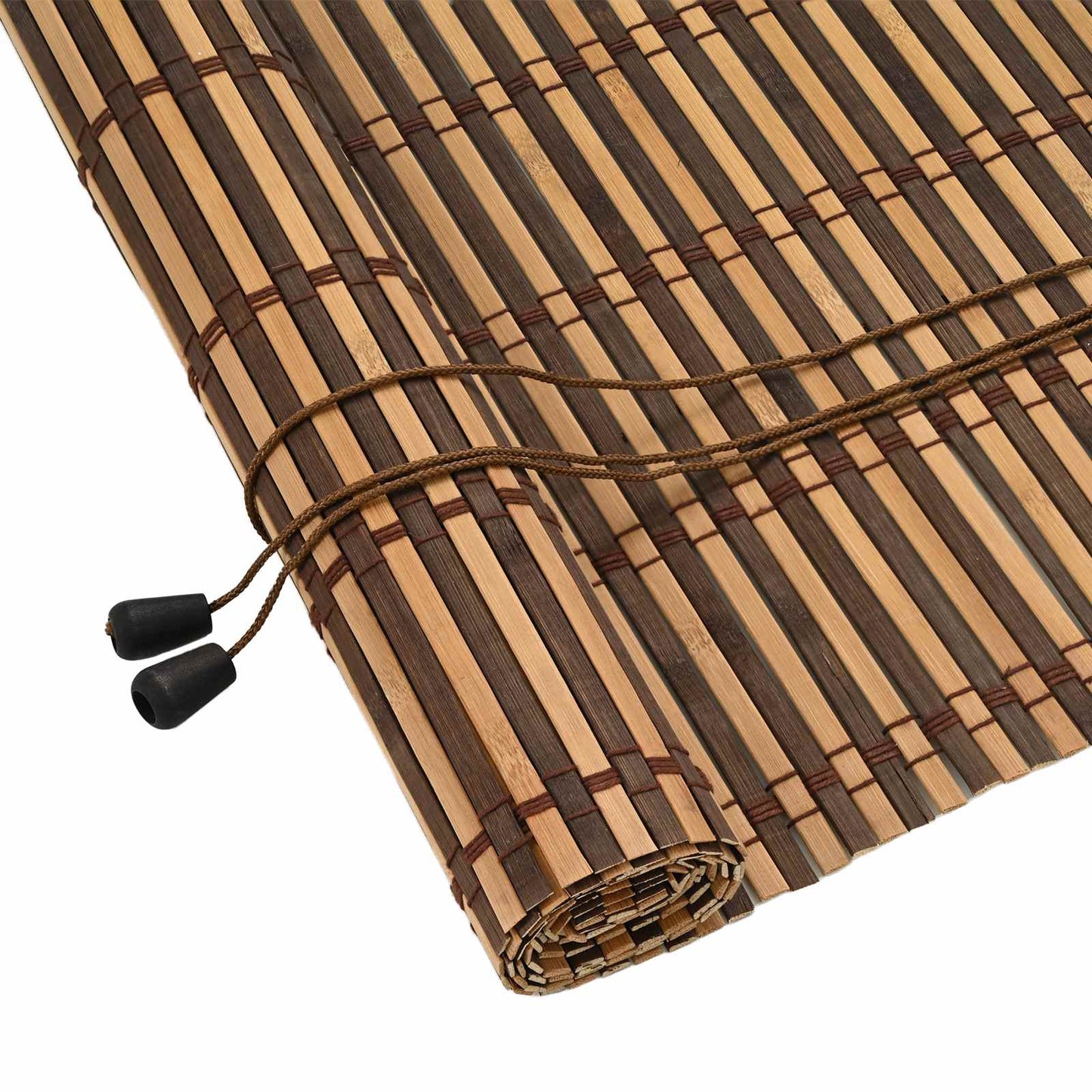 VidaXL estor enrollable con cortinas marrón 90 x 220 cm bambú