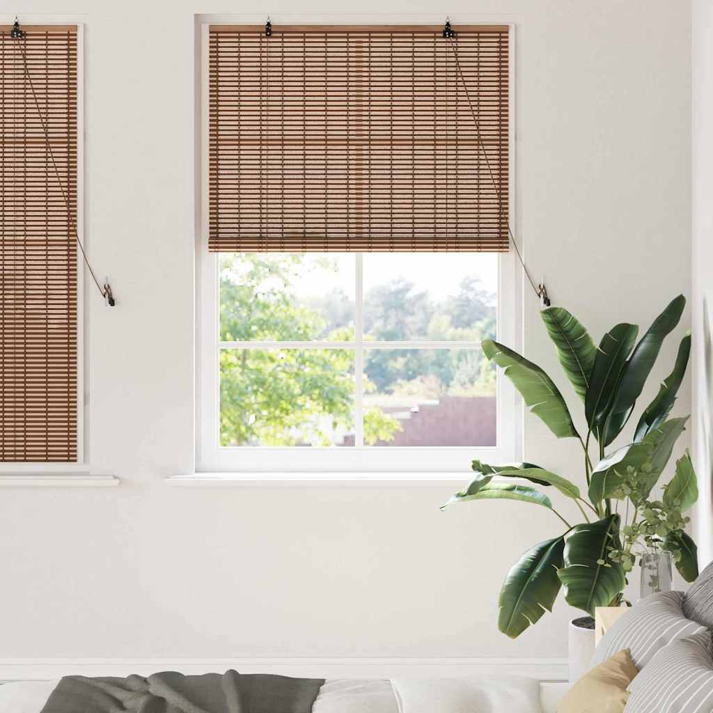 VidaXL estor enrollable con cortinas bambú marrón 100 x 160 cm