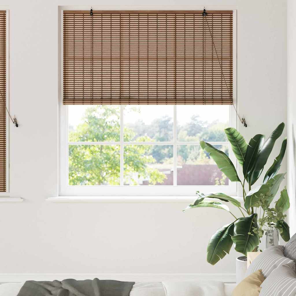 VidaXL estor enrollable con cortinas bambú marrón 150 x 160 cm