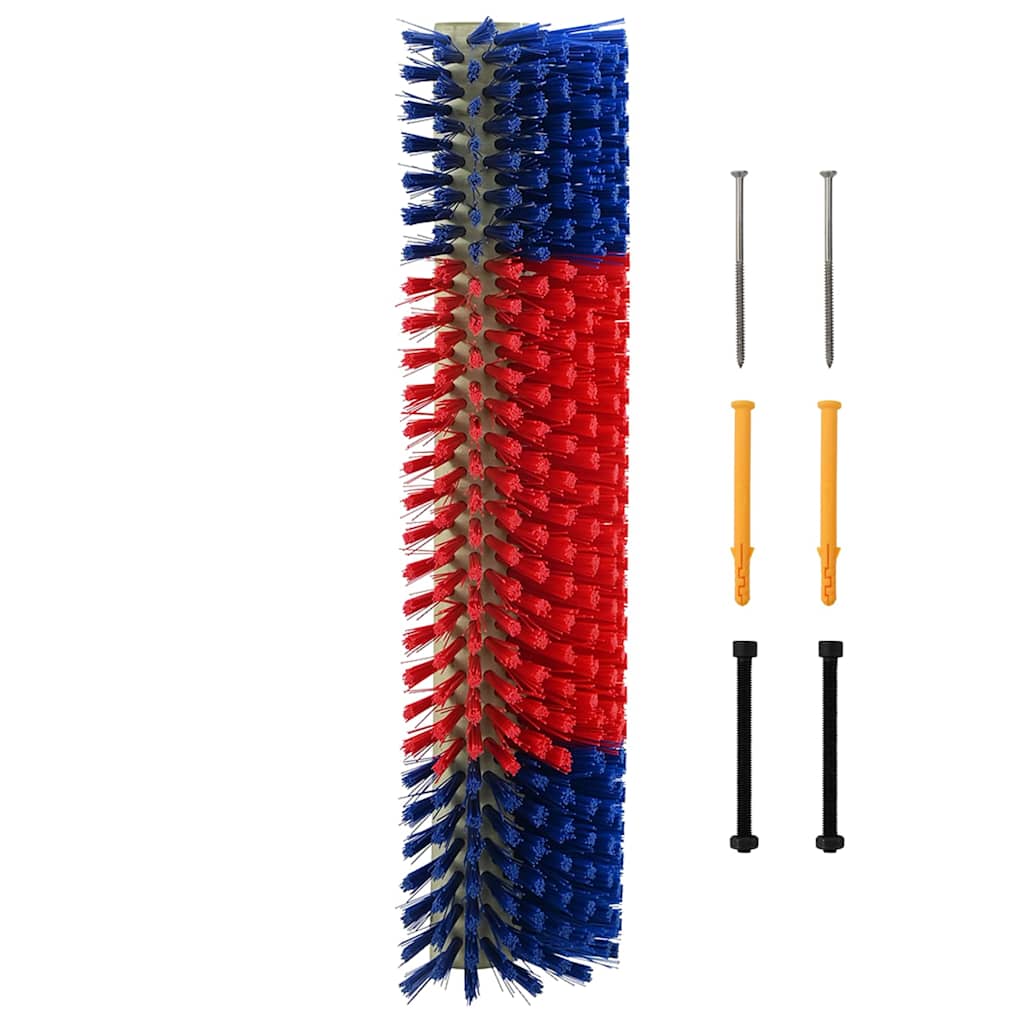 Spazzole per bestiame Vidaxl rosse e blu 20 x 9 x 50 cm in plastica e acciaio