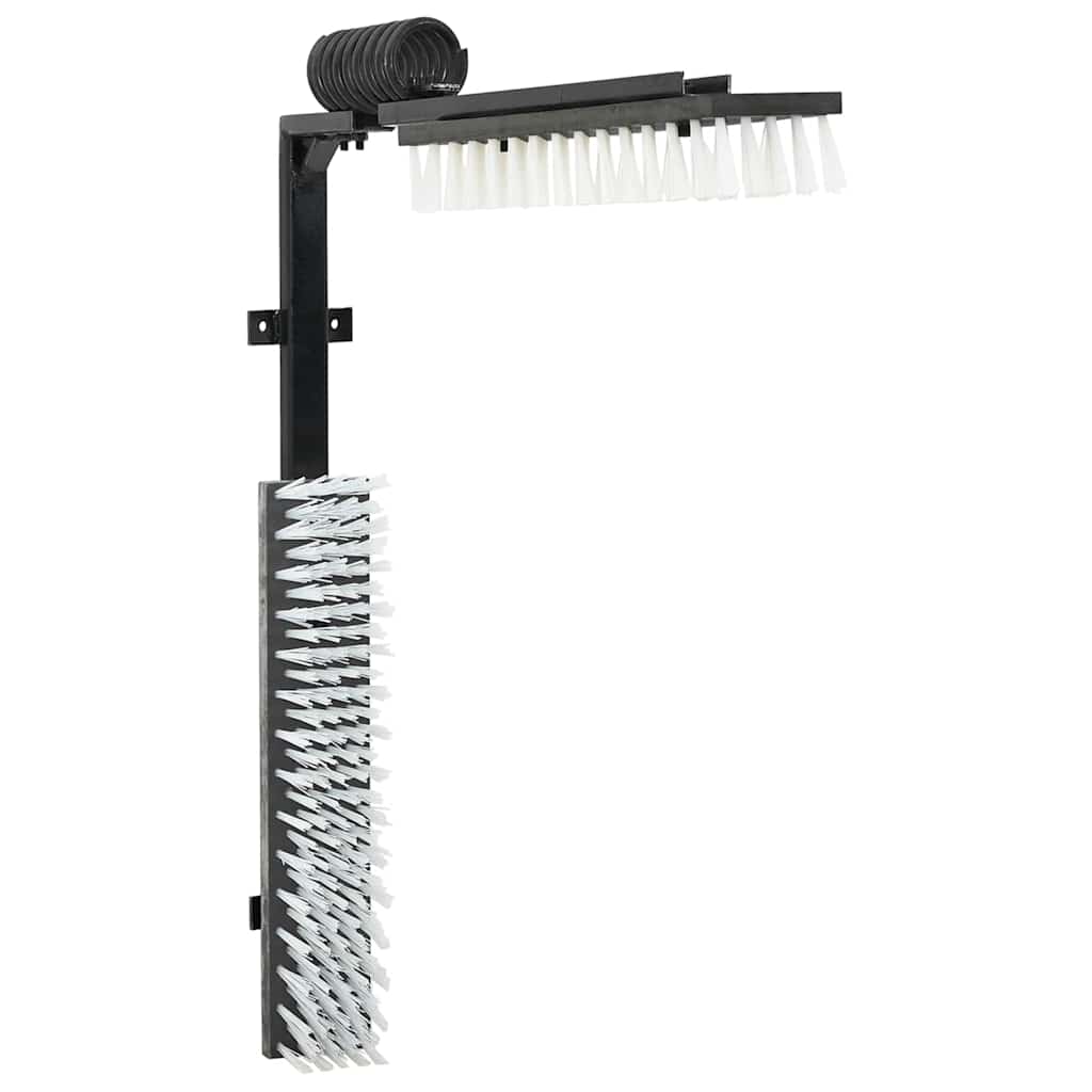 Vidaxl cepillos para ganado regulables blanco y negro 84 x 10 x 91 cm PVC