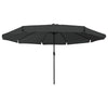 Ombrellone da giardino Vidaxxl antracite 395 x 395 x 245 cm poliestere e acciaio