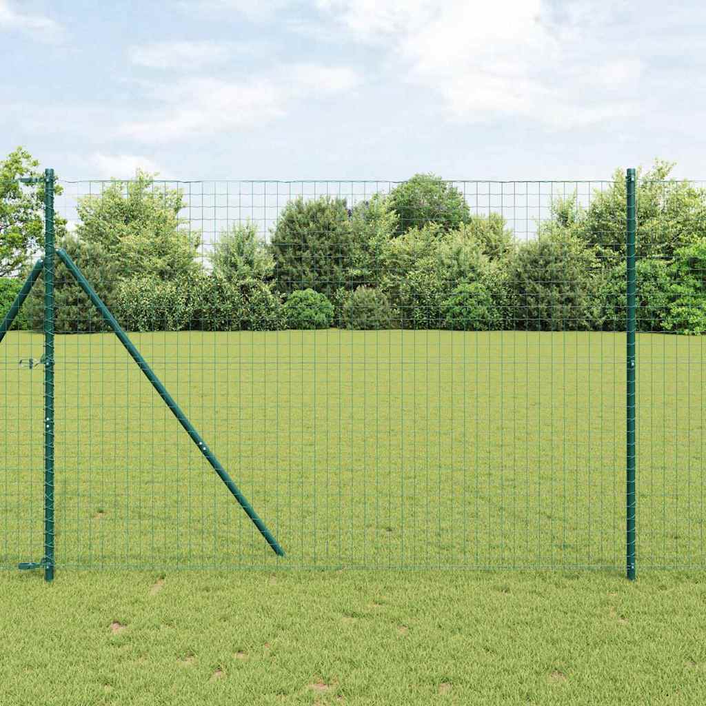 Vidaxl euro hek groen 1,5 x 10 m pvc-gecoat ijzer