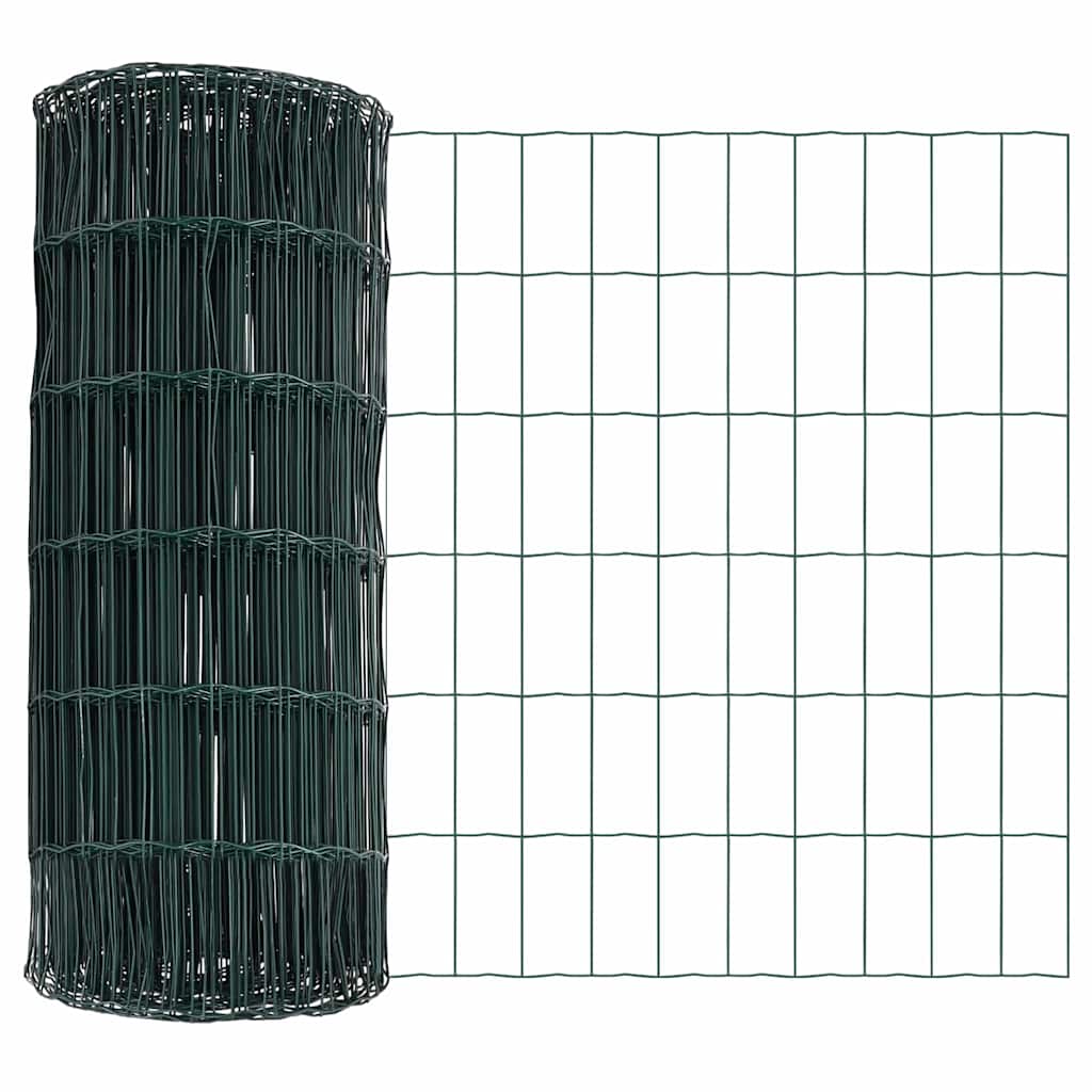 Vidaxx Euro recinzione verde 0,4 x 25 m in ferro rivestito in PVC