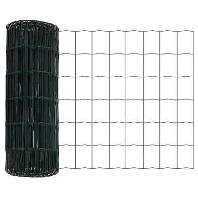 Vidaxl euro hek groen 0,8 x 25 m pvc-gecoat ijzer