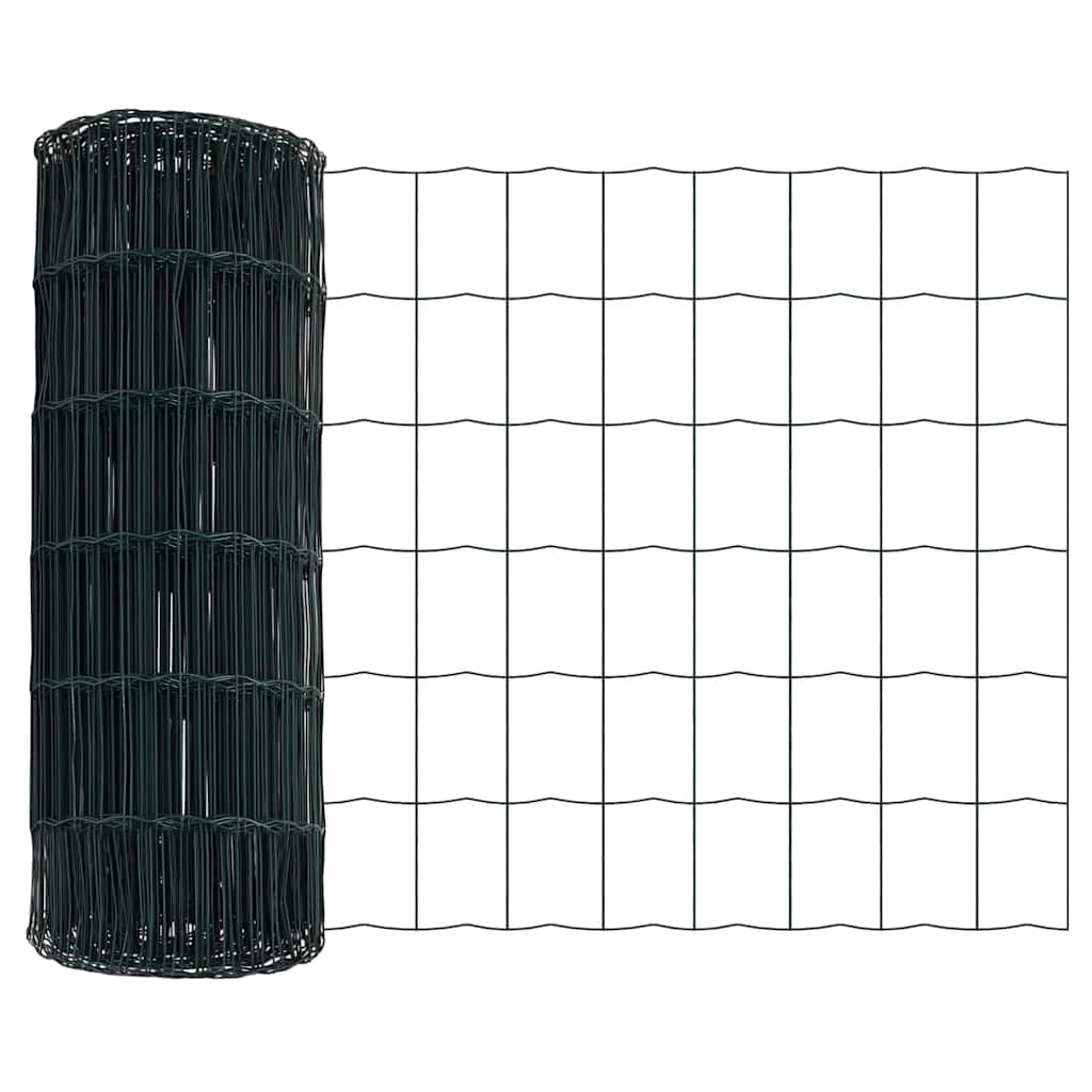 Vidaxx Euro recinzione verde 0,8 x 25 m in ferro rivestito in PVC