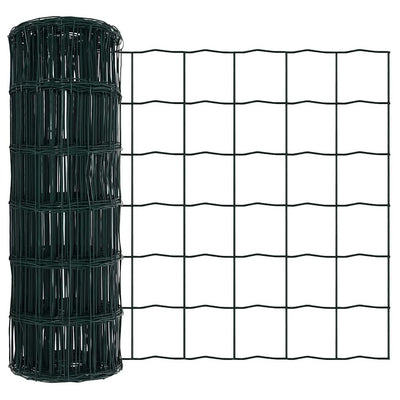 Vidaxl euro hek groen 0,6 x 25 m pvc-gecoat ijzer