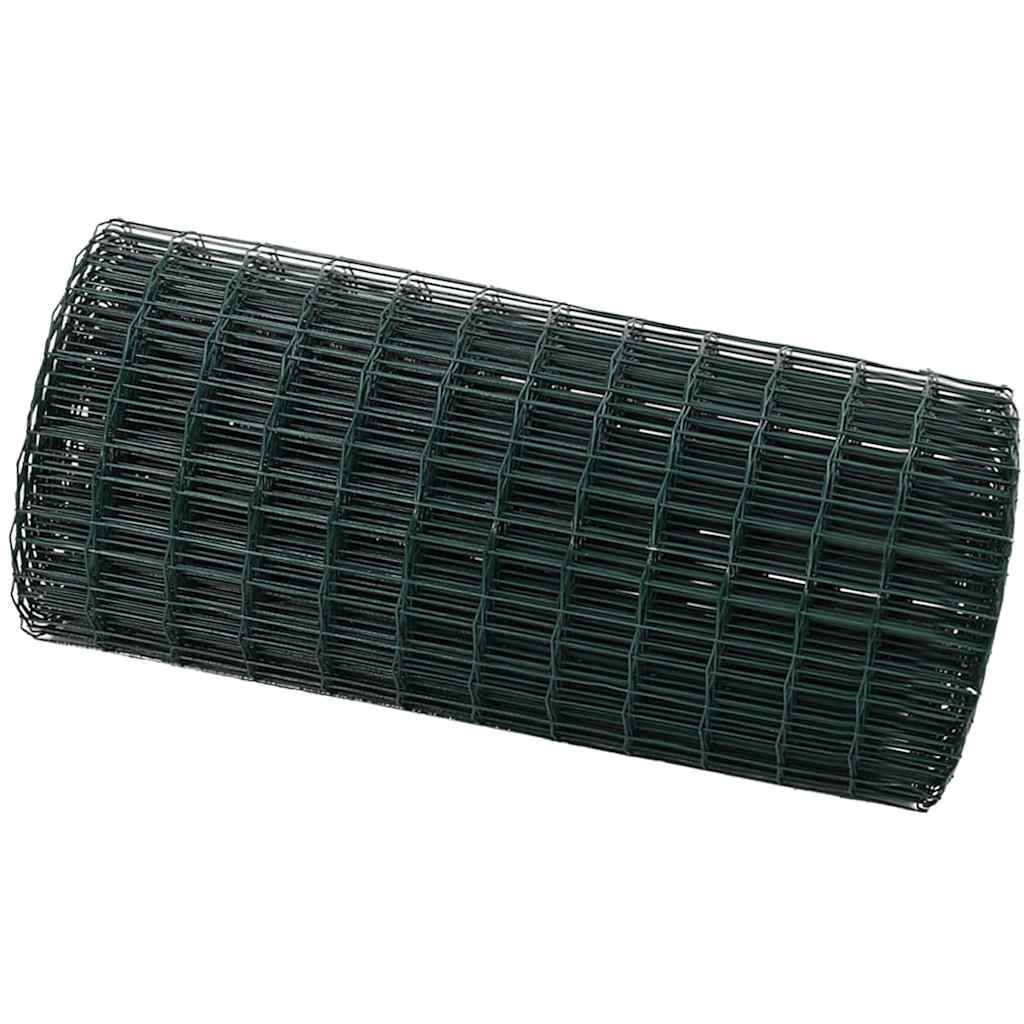 Vidaxl euro hek groen 0,6 x 50 m pvc-gecoat ijzer