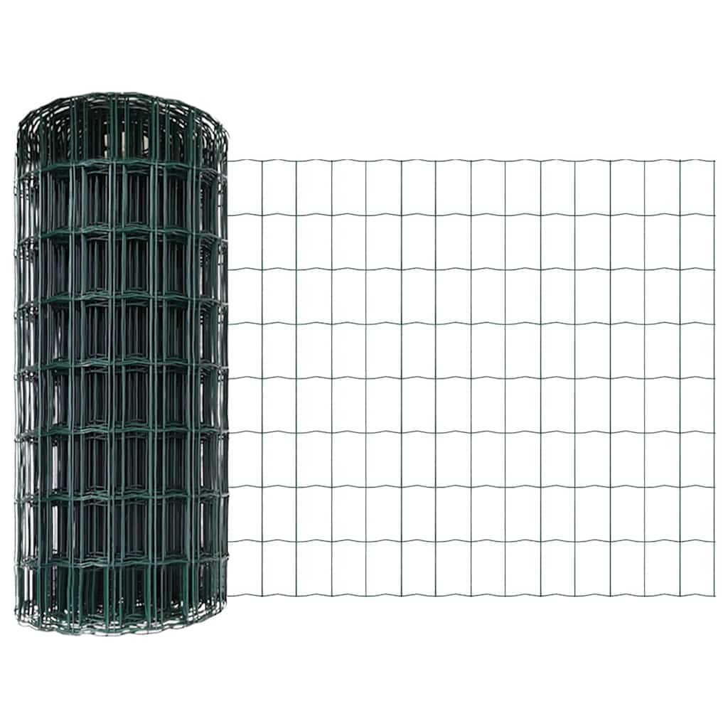 Vidaxx euro valla verde 0,6 x 50 m hierro recubierto de PVC