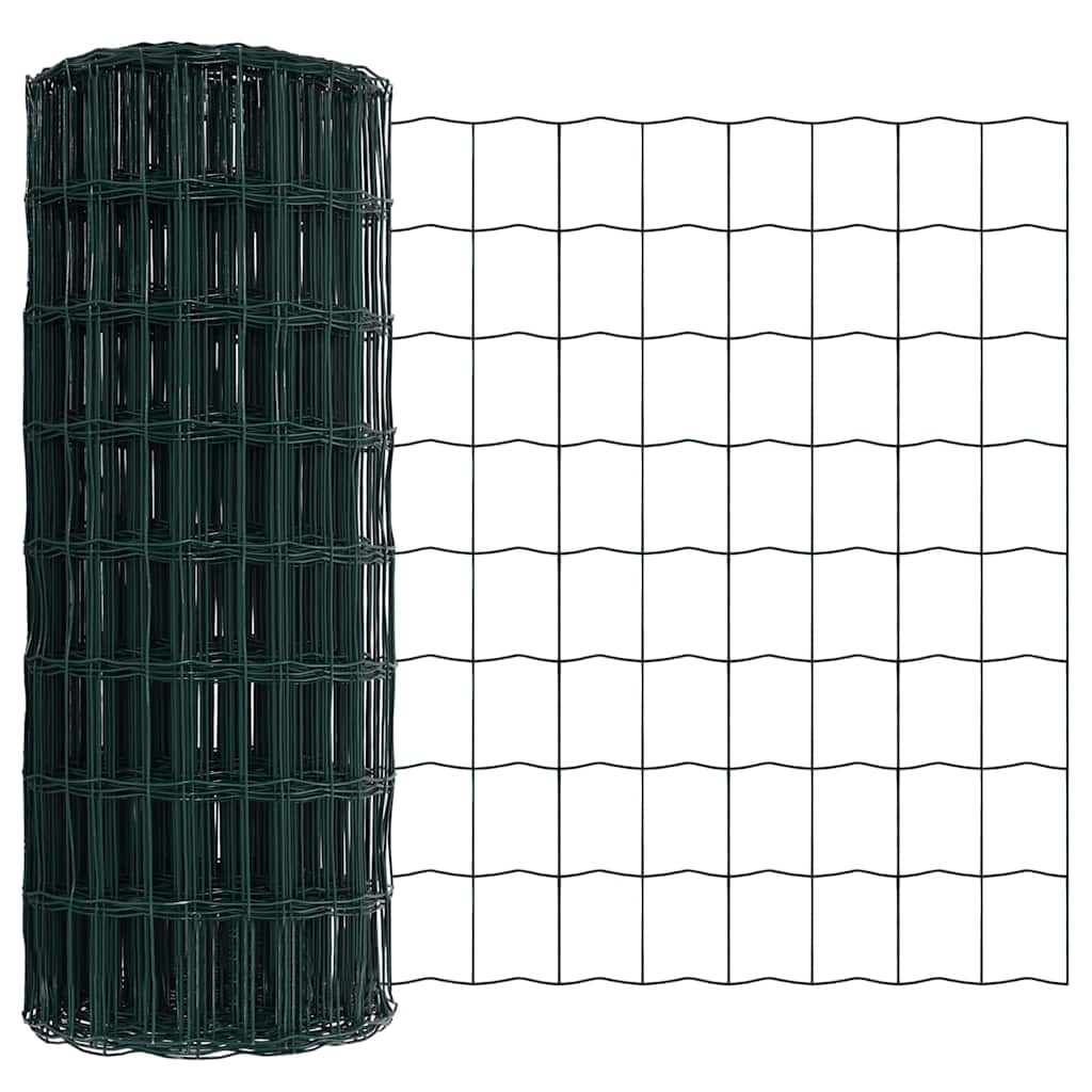 Vidaxx euro valla verde 0,6 x 50 m hierro recubierto de PVC