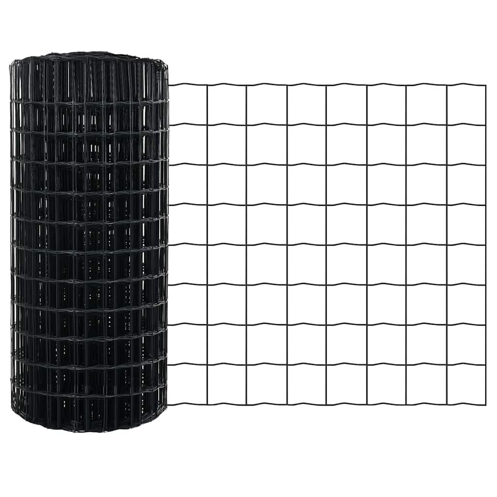 Vidaxl euro hek grijs 0,8 x 10 m pvc-gecoat ijzer