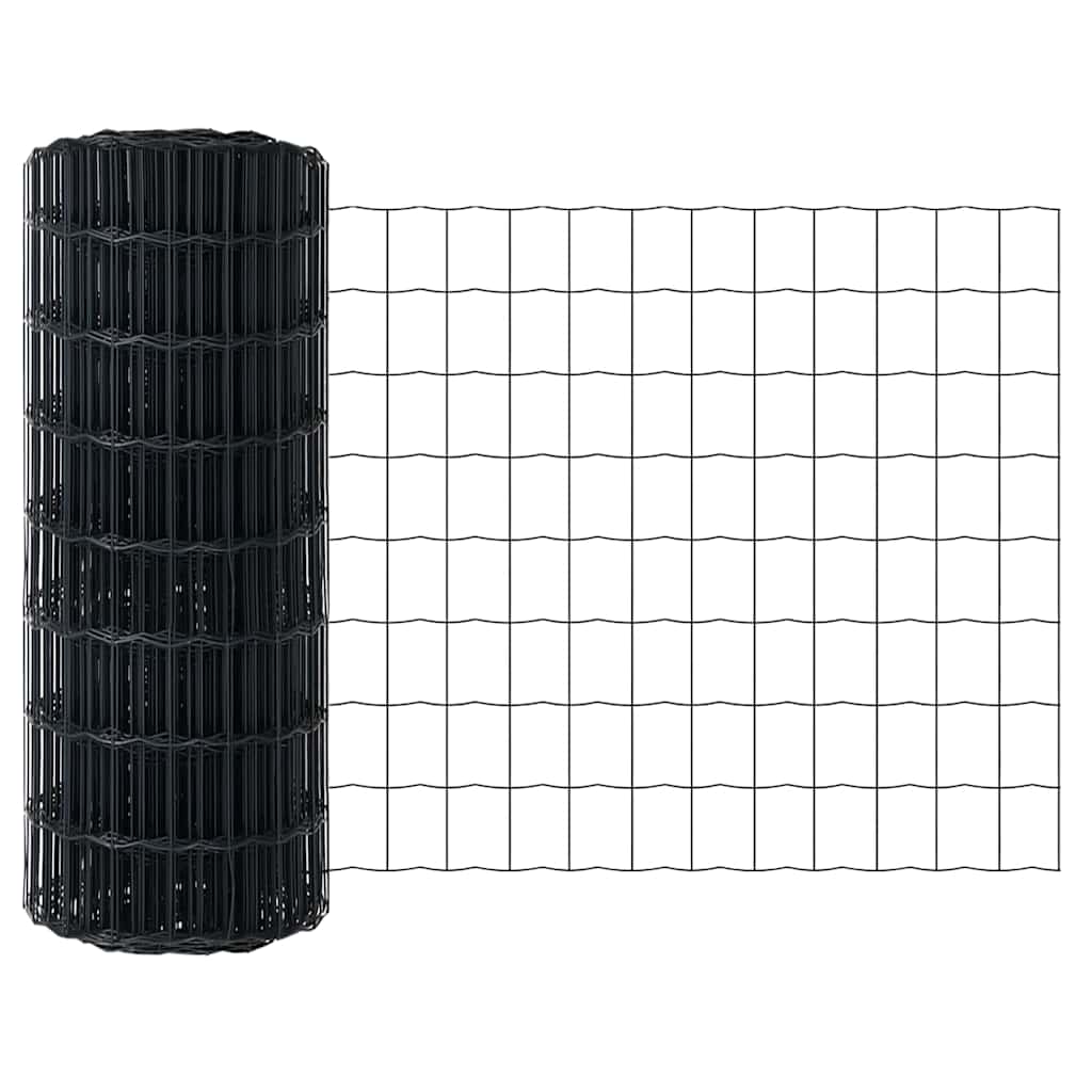 Vidaxx euro valla gris 0,6 x 10 m hierro recubierto de PVC