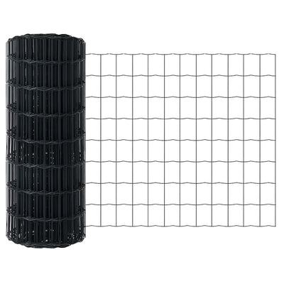 Recinzione europea Vidaxx grigia 0,6 x 10 m in ferro rivestito in PVC