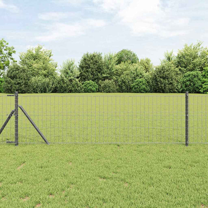 Vidaxl euro hek grijs 0,4 x 10 m pvc-gecoat ijzer