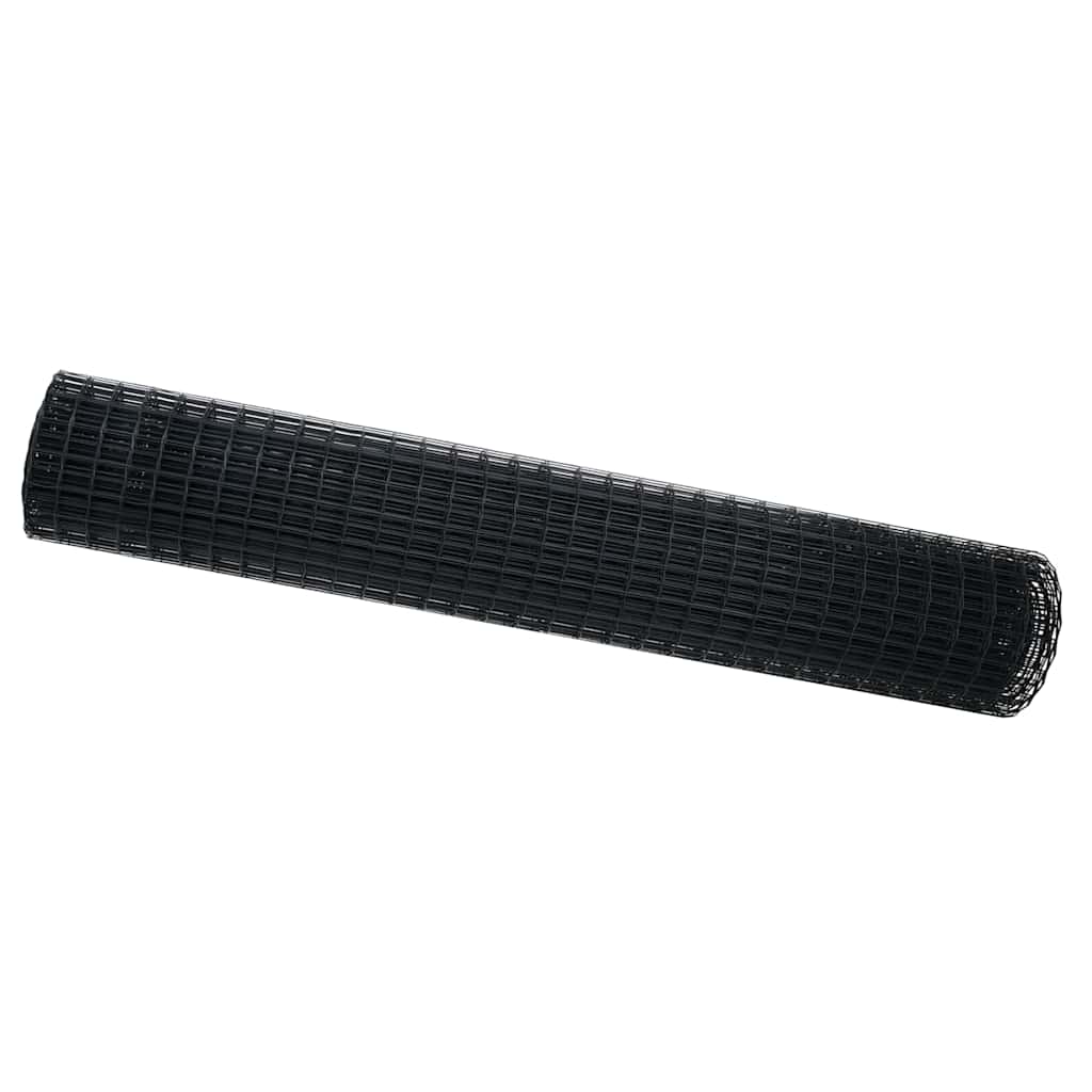 Vidaxl euro hek grijs 1,5 x 10 m pvc-gecoat ijzer