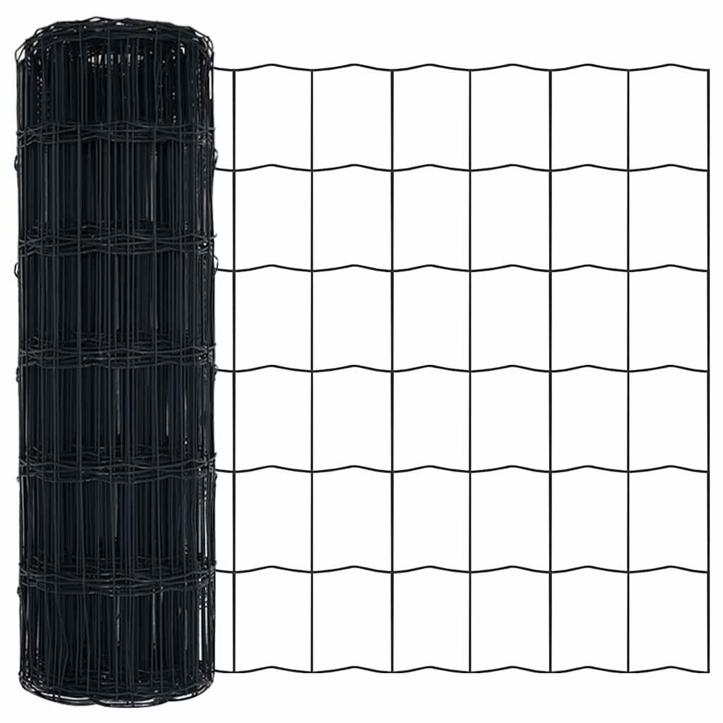 Vidaxl euro hek grijs 0,4 x 10 m pvc-gecoat ijzer