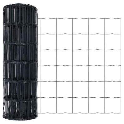 Vidaxx euro valla gris 0,4 x 10 m hierro recubierto de PVC