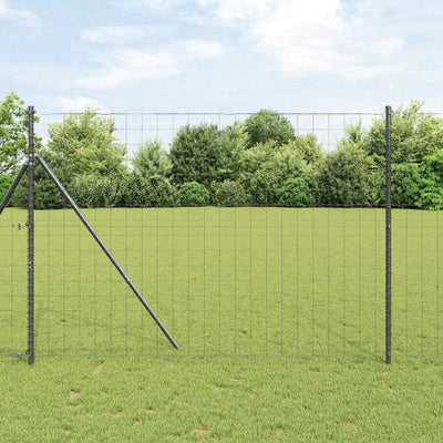 Recinzione europea Vidaxx grigia 1,6 x 10 m in ferro rivestito in PVC