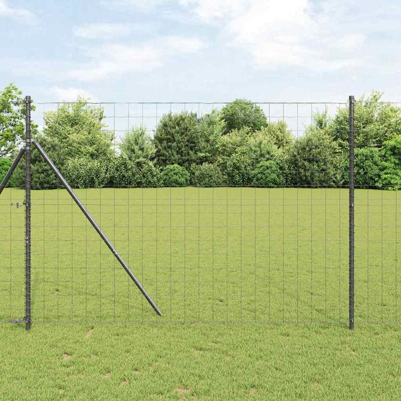 Vidaxl euro hek grijs 1,6 x 10 m pvc-gecoat ijzer