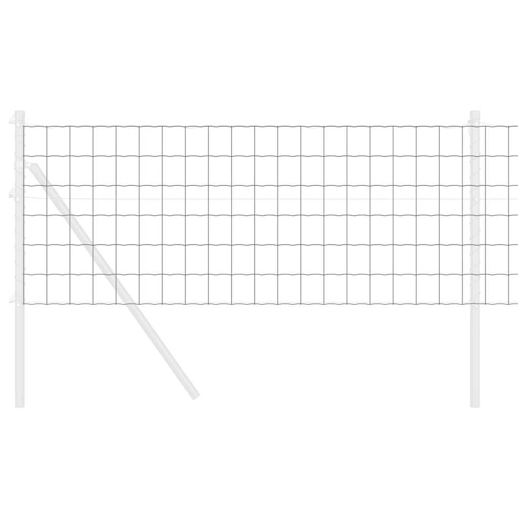 Vidaxx euro valla gris 0,8 x 25 m hierro recubierto de PVC