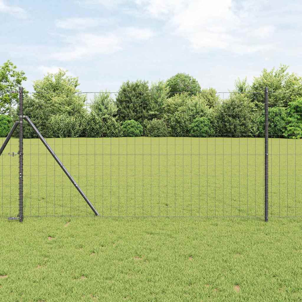 Vidaxl euro hek grijs 1 x 25 m pvc-gecoat ijzer