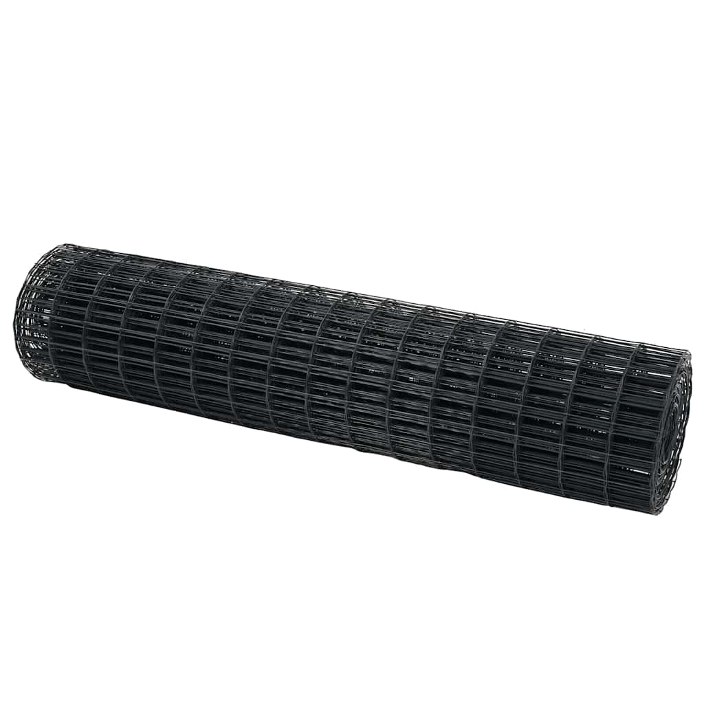 Vidaxl euro hek grijs 1,2 x 25 m pvc-gecoat ijzer