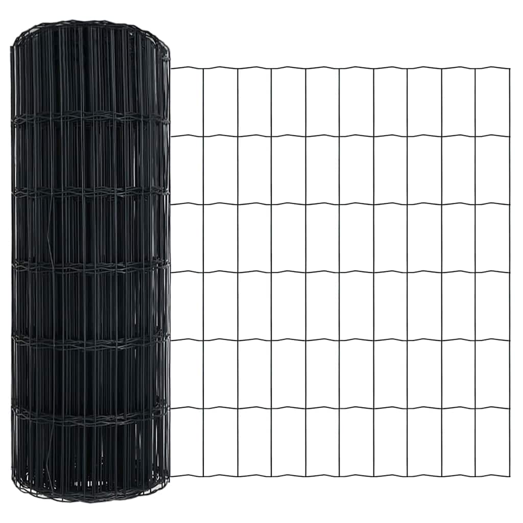 Vidaxl euro hek grijs 0,4 x 50 m pvc-gecoat ijzer