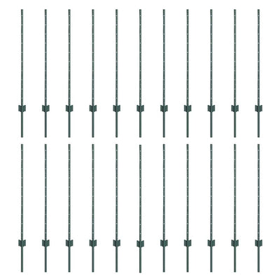 Pali per recinzione Vidaxl 22 pz verde 140 cm in acciaio