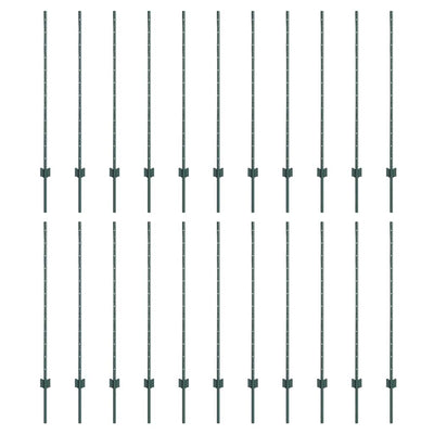 Pali per recinzione Vidaxl 22 pz verde 160 cm in acciaio