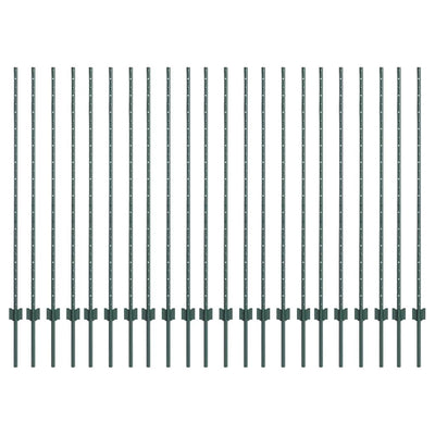 Pali per recinzione Vidaxl 22 pz verde 180 cm in acciaio