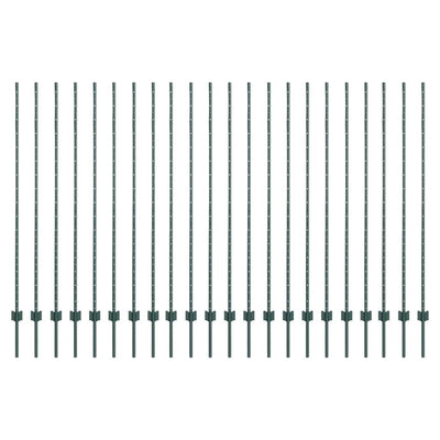 Pali per recinzione Vidaxl 22 pz verde 200 cm in acciaio