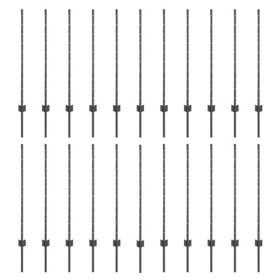 Palo per recinzione Vidaxl 22 pz grigio 140 cm in acciaio