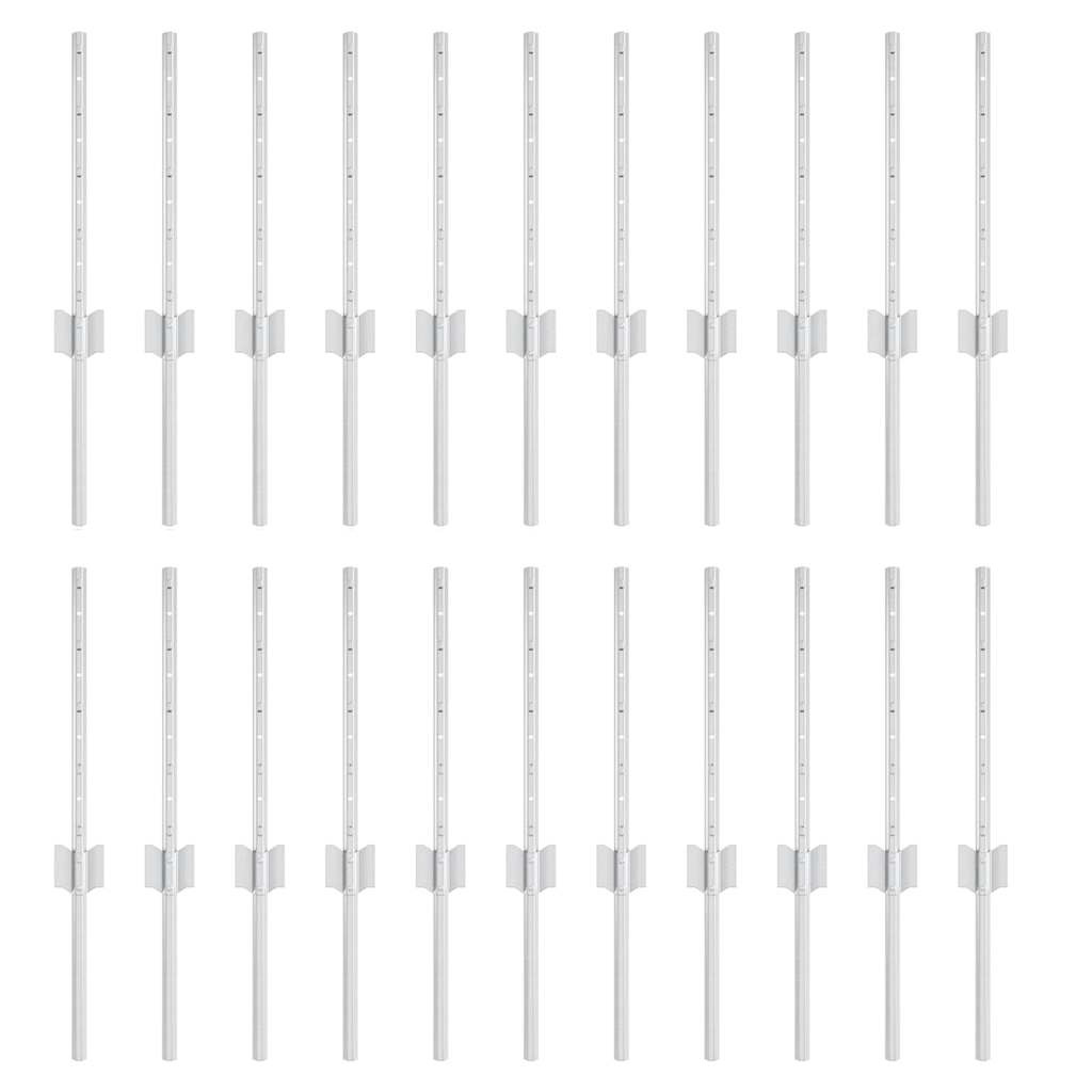 Poste para valla vidaxl 22 piezas plata 80 cm acero