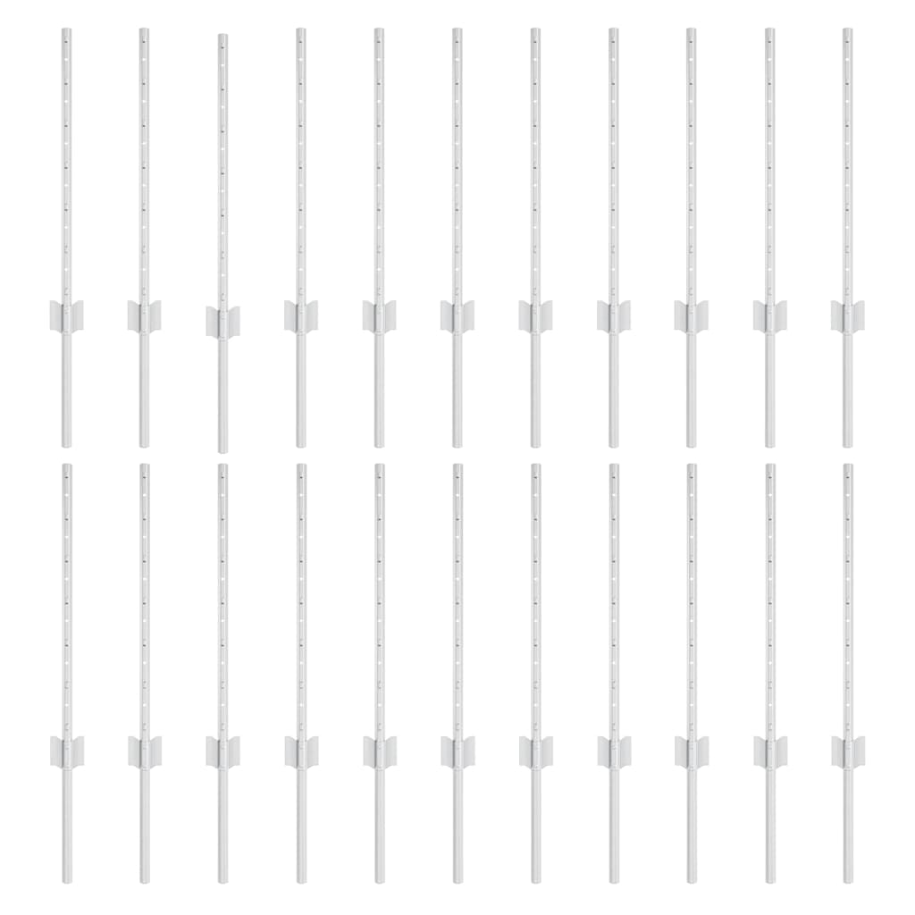 Poste para valla vidaxl 22 piezas plata 100 cm acero