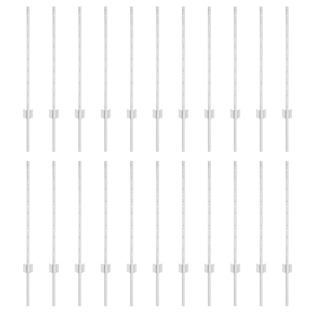 Pali per recinzione Vidaxl 22 pz argento 120 cm in acciaio