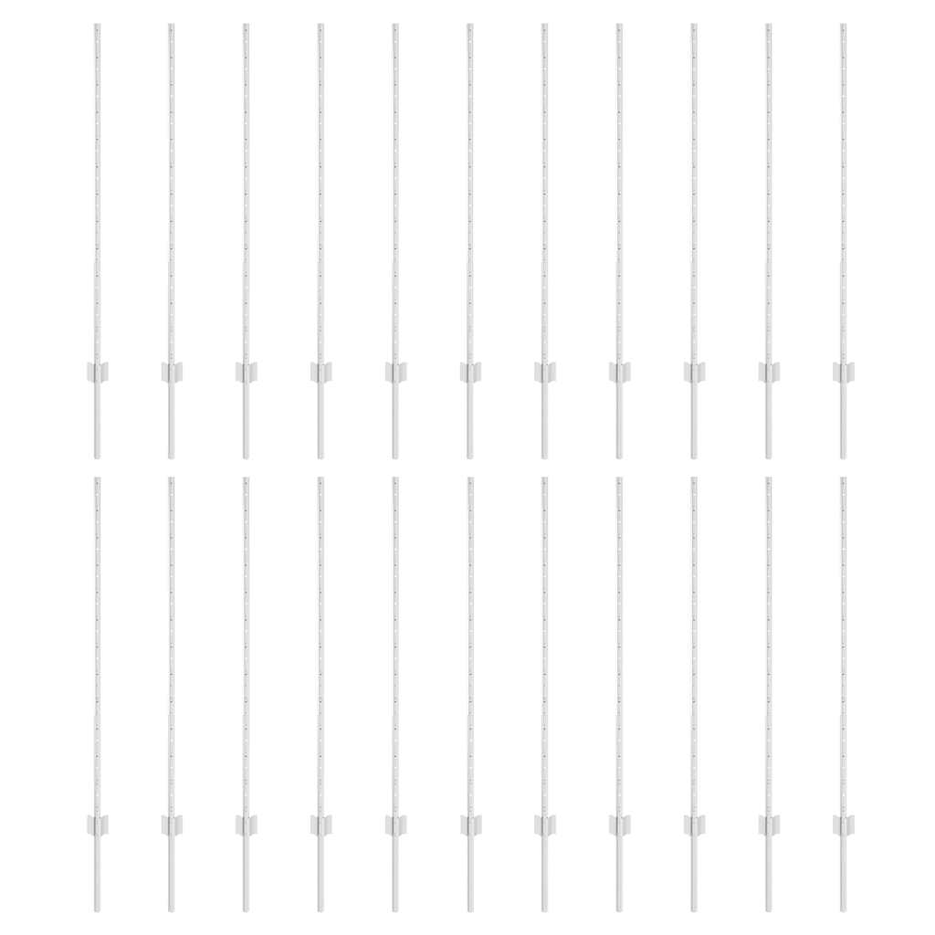 Vidaxl afrasteringspaal 22 pcs zilver 160 cm staal